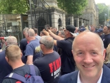 Cathal Berry TD stands with Retained Firefighters